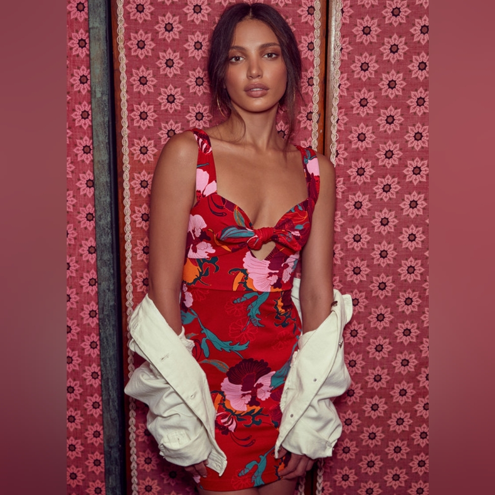 Free People Red Floral Dress